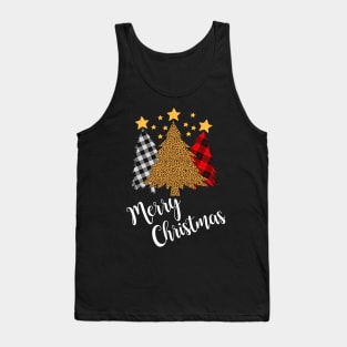 Pine Leopard Plaid Trees Merry Chistmas Tank Top